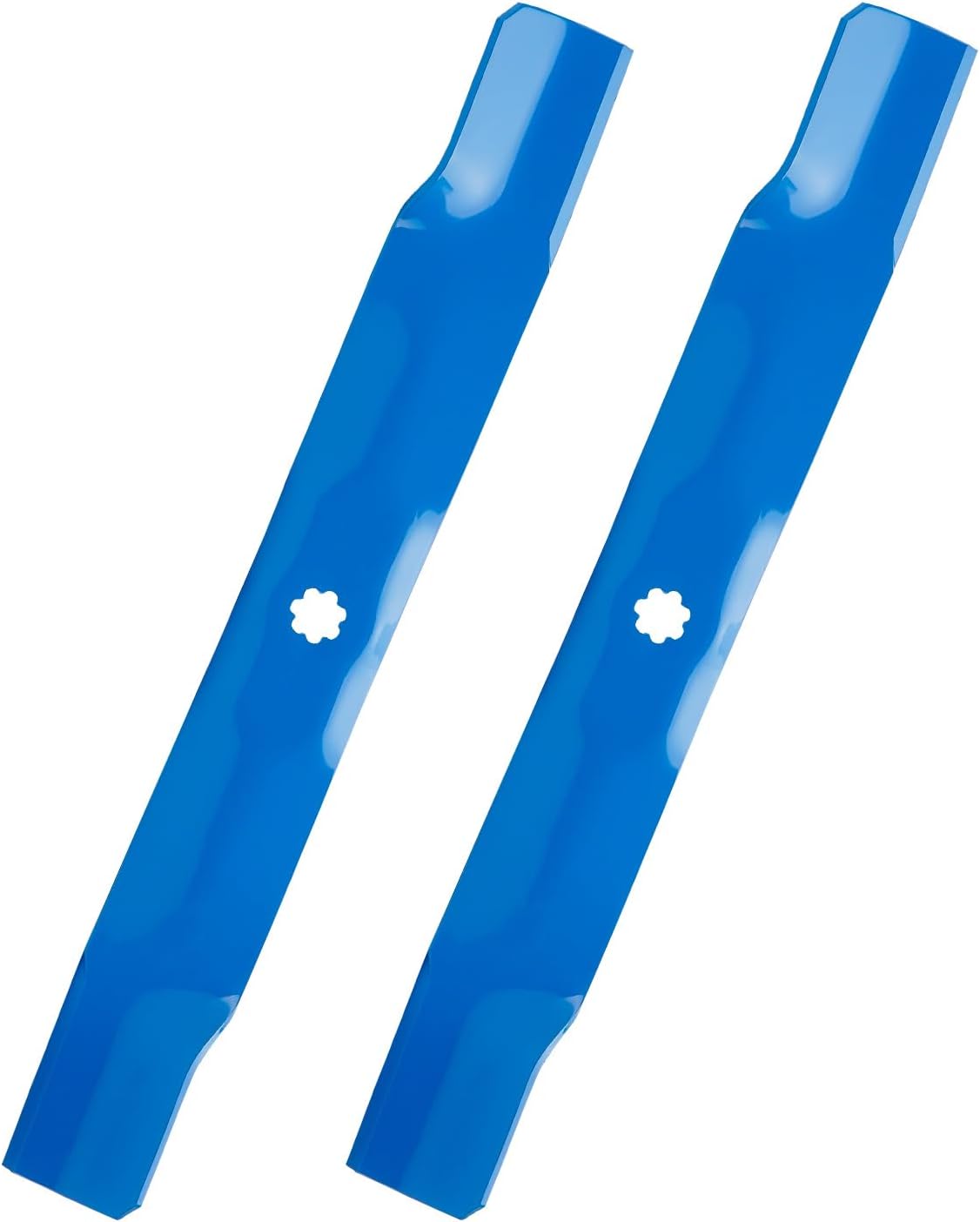 Aeagle AM141034 42'' High Lift Blades for John Deere D100 D130 D105 D110 D125 E110 E110 LT150 LA105 LA115 LA115 LA135 S130 X300 Z225 42 Inch Riding Mower Lawn Tractor, 7 Point Star, 3 Pack (Blue)