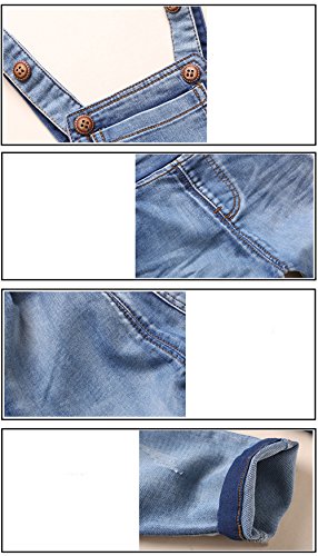 KIDSCOOL SPACE Baby & Little Boys/girls Water Washed Ripped Soft Denim Overalls3