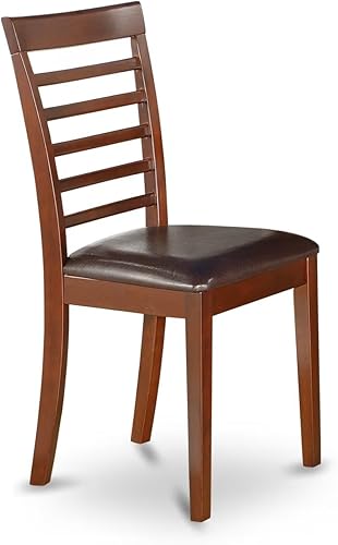 Miniatura 8 de East West Furniture Milan Kitchen - Juego de 2 sillas de asiento de madera maciza, diseño de caoba