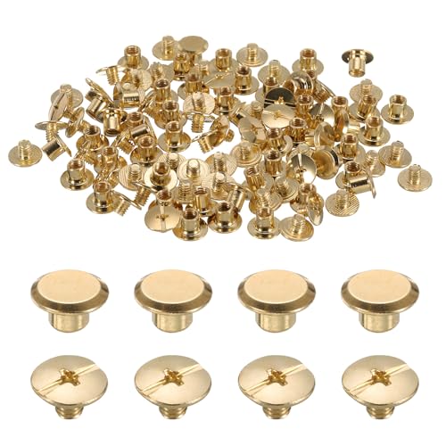 uxcell M5 x 5mm Chicago Screws, 50-Set, Gold Tone