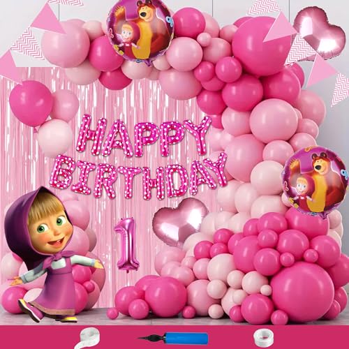 Masha Theme 1st Birthday Decoration Kit For Girls Birthday Party ...