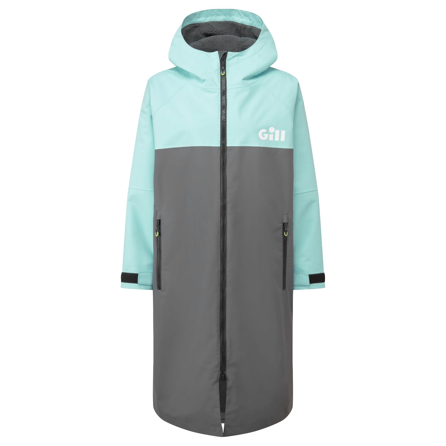Gill Women's Eggshell/Ash Sustainable Aqua Parka Changing Robe Jacket - Waterproof, Pfas Free Water Repellent, Thermal & Breathable (, S)