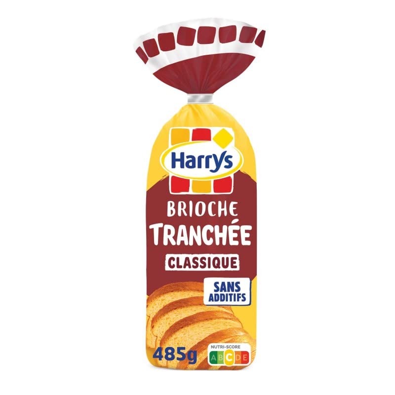 HARRYS - Brioche Tranchée Recette Classique Nature Sans Additifs 485G - Lot De 4 - Vendu Par Lot