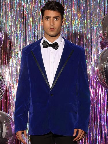 Lars Amadeus Velvet Blazer for Men's Slim Fit Single Breasted Notch Lapel Sports Coats2