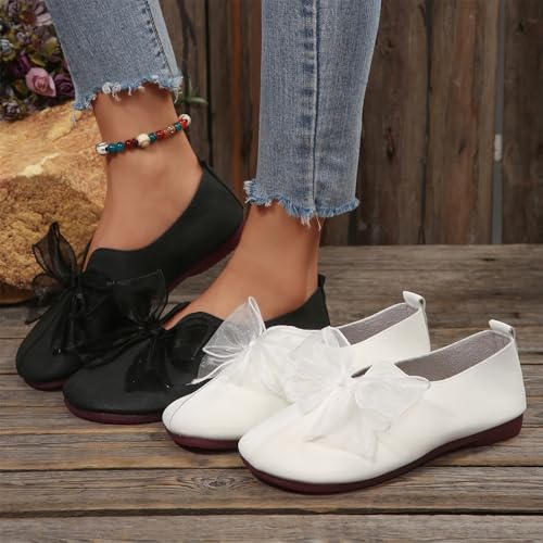 Dritnow Shoes, Women's Vintage Mary Jane Flats - 2025 New Round-Toe Soft Sole Shoes with Bow Detail, Womens Comfy Flat Ballet Shoe2