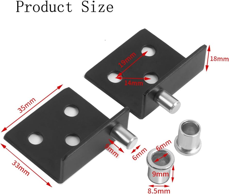 One Pair Black Stainless Steel Door Pivot Hinge for Wooden Doors Mute Concealed Rotating Door Hinge for Cabinet - Image 2