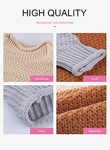 Image of Dokotoo Womens 2026 Winter Fall Solid Turtleneck High Neck Balloon Long Sleeve Sweaters Pullover Outerwear