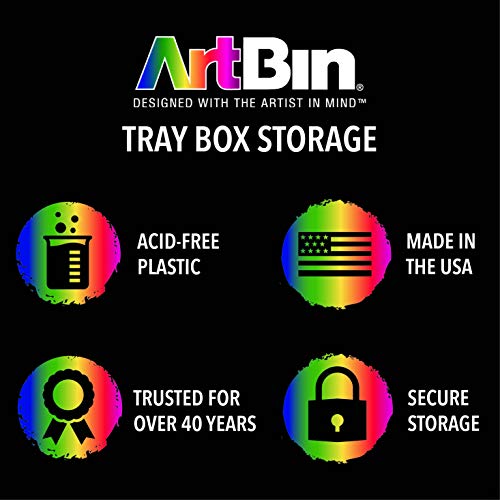 Artbin 6918Ah Twin Top 17 Inch Supply Box, Portable Art & Craft Supply Organizer With Handle, [1] Plastic Storage Case, Translucent #TOP5