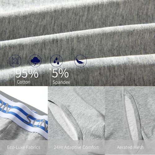 Men's Underwear Boxer Briefs Pack,Moisture Wicking & Breathable,Breathable Mens Underwear,Cotton Stretch 3-pack 6