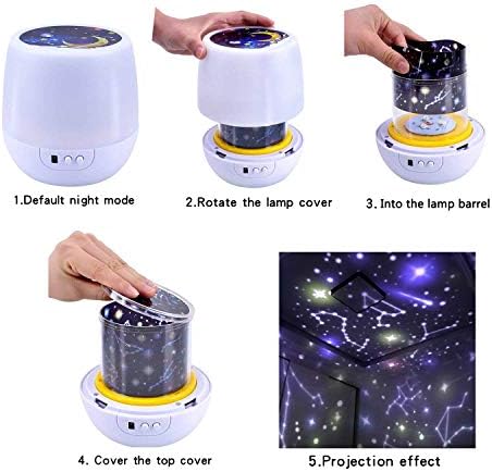 Kids Night Light Projector,Remote Control Star Light Projector with LED Timer and USB Cable, 360 Degree Rotation Kids Night Light Lamp Bedroom Best Gifts for Kids,7 Set of Films 6 51miDPEEOeL. AC
