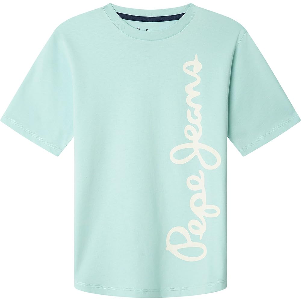Pepe Jeans Boy's Waldo T-Shirt, Blue (Aqua Blue), 12