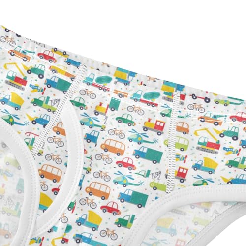 Boys' Exclusive Briefs Toddler Underwear 95% Combed Cotton Boxerbriefs 2T Assorted Vehicle Pattern Cars 254