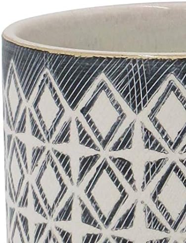 Amazon Brand – Rivet Geometric Ceramic Planter Pot, 6.5"H, Black