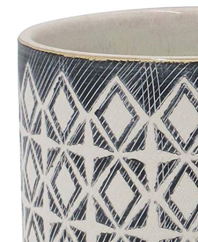 Amazon Brand - Rivet Geometric Ceramic Cylindrical Planter Pot, 6.5"H, Medium, Black #TOP1
