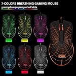 CHONCHOW RGB Gaming Keyboard and Mouse Combo, Adjustable Breathing Backlit Mechanical Feeling Keyboard with 7 Colors 3600DPI Backlight Mouse for PC Laptop PS4 PS5 Mac Xbox One Game and Work