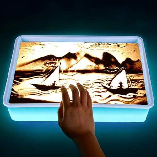 EXBEPE - Caja de luz de pintura de arena para niños, mesa de luz ...