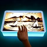 EXBEPE Sand Painting Light Box,Light Up Sensory Light Table,Sand Drawing Table Creative Art for Classroom Home Use