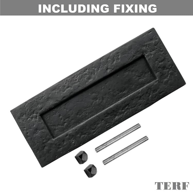 TERF® 250mm X 75mm Traditional Vintage Style Antique Black Letter Plate 250mm X 75mm (10'' X 3'') Letter Postal Box Cover Plate Including Fixing Screw - Image 2