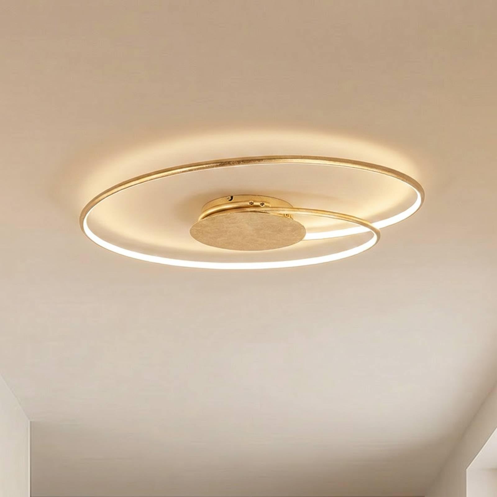 Lindby Gold, White Led Ceiling Light Joline (Modern) In Gold Made Of Metal For E.g. Living Room & Dining (1 Light Source,) From Ceiling Lamp,