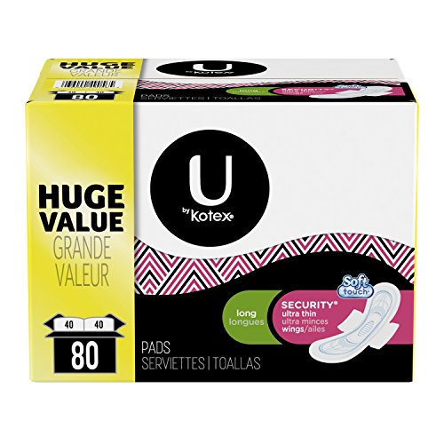 U by Kotex Security Ultra Thin Pads with Wings, Heavy Flow, Long, Unscented