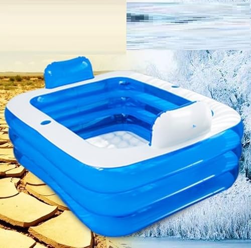 Vasca Da Bagno Gonfiabile For Spa Portatile, Vasca Idromassaggio For 2 Persone, Dimensioni For Adulti Con Schienale E Scarico, Pieghevole In Pvc Addensato, For Casa, All'aperto, Viaggi, Piscine/241 ( - 4