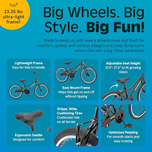 Image of Retrospec Koda Plus Kids Bike for Boys & Girls Ages 6-8 Years - Children's Bicycle, Adjustable Seat & Handlebars