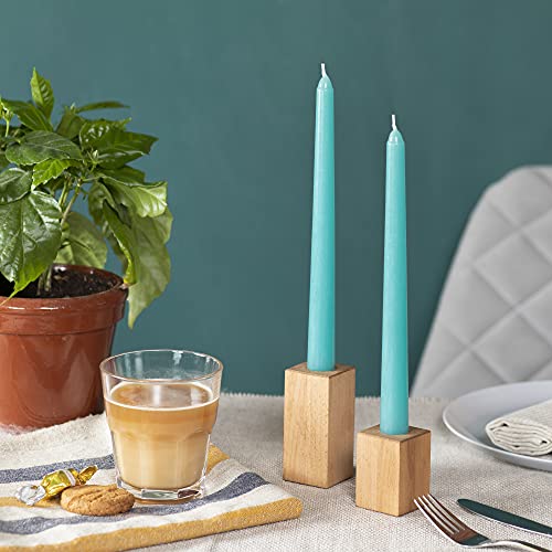 Candwax 10 Inch Taper Candles Set Of 4 - Dripless Taper Candles And Unscented Candlesticks - Perfect As Dinner Candles And Household Candles - Turquoise Candle #TOP4