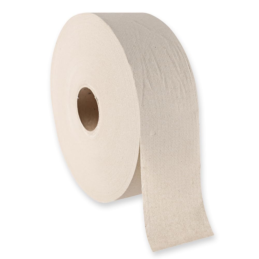 6 Stück Hygoclean Toilettenpapier, Jumbo, 1-lagig | Recyclingpapier, natur, B: 9cm, Ø: 25cm, Kerndurchmesser: 6cm, Laufmeter: 500m, Abrisse: 2780, Toilettenpapier, Klopapier, Rollen
