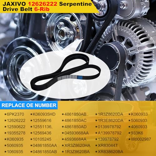 Image of 12626222 Serpentine Alternator Fan Belt 6-Rib 93.31 inch Length Fit for 07-14 Silverado Tahoe Suburban Express Avalanche,Sierra Yukon Savana,Escalade,Automotive Engine Water & P /S Pump Drive Belts
