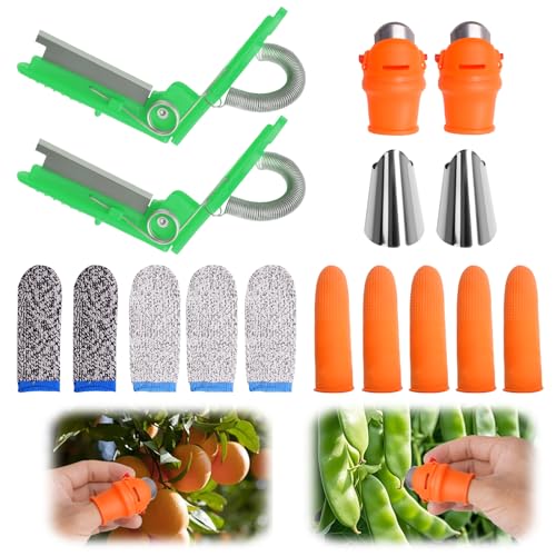 16 Pcs Gardening Thumb Knife Set Silicone Finger Protector for Fruits Thumb Blade Gardening Silicone Thumb Knife Harvesting Tool for Harvesting and Deadheading Present for Gardeners(Green)