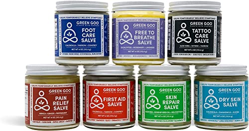 Green Pain Relief Skin Salve, All-Natural Pain Relief Formula For Arthritis, Sore Muscles & Bruises, Rapid Relief, 4 Oz Jar #TOP6