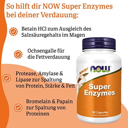 Verdauungsenzyme von Now Foods, Super Enzyme, 90 Kapseln, Laborgeprüft