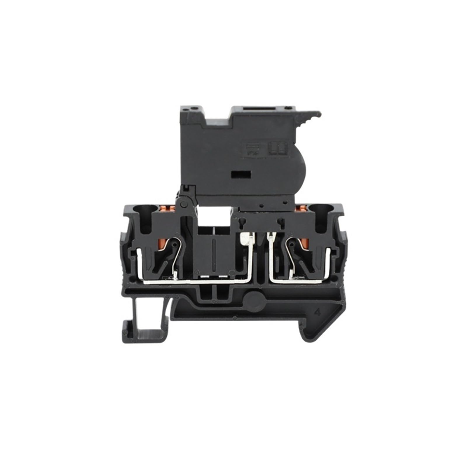 10 pièces PT4-HESI porte-fusible bornier enfichable 5 * 20mm 0,5a-10A 24V/220V LED connecteur de Rail Din 4mm2 PT4(Black-without LED,With 0.5A Fuse)