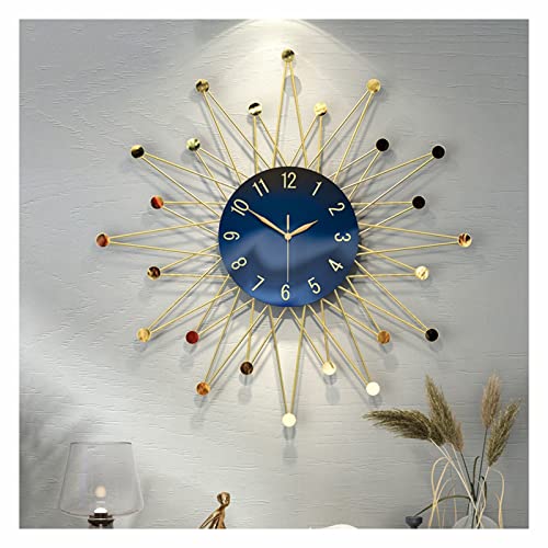 QWEEI 27,6 Zoll Metall Wanduhren, Sunburst Design Large Wall Clock Stille Wand Uhren Nicht tickende Dekorationsuhr für Wohnzimmer & Home Cover
