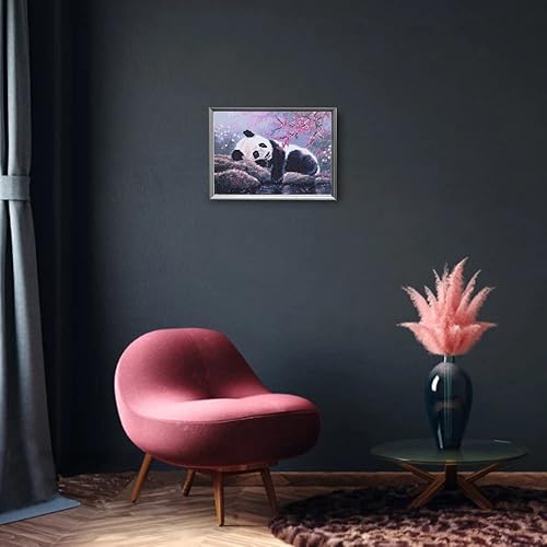 Miniatura 5 de Koikify Kits de pintura de diamantes para adultos, lindo panda 5D, kit de pintura de diamante redondo de taladro completo, manualidades perfectas