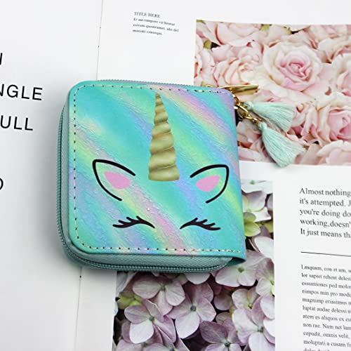 Timlee Cute Rainbow Unicorn Wallet For Girls Kids Zipper Wallet Short Clutch Bag PU Leather Purse,Christmas Gift Women Wallets (0316M)4