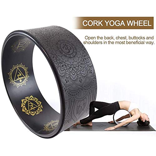 Rueda de yoga natural con rueda auxiliar para masajes, diseño de rueda de artefacto, pilates, círculo de yoga
