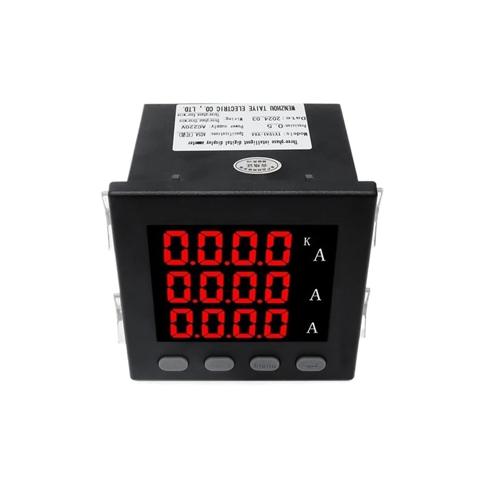 Trójfazowy cyfrowy wyświetlacz LED, 96 x 96 mm, amperomierz z transformatorem prądowym 50a, 100a, 150a, 200a, AC 220 V