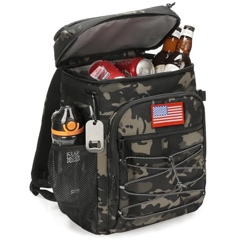Image of 25L Insulated Cooler Backpack Water-Resistant Molle Cooler Bag for Camping