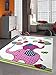 CARPETIA Kinderteppich Spielteppich Kinderzimmer Teppich Babyteppich Bunte Elefanten pink rosa türkis grün Größe 140x200 cm