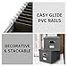 ZICOTO Decorative File Organizer Box Set of 2 - Collapsible Linen Filing Cabinets for Space Saving File Folder Storage - Easy Slide File Crates Store Your Hanging Files In Style