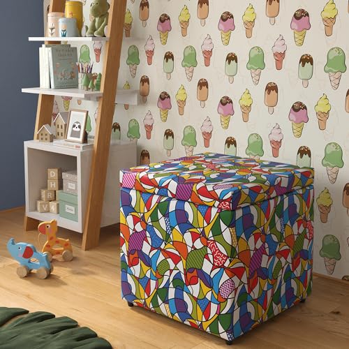 Puff Banqueta Bau Infantil Organizador Sala Quarto Quadrado Revestido Corino (Romero Brito)