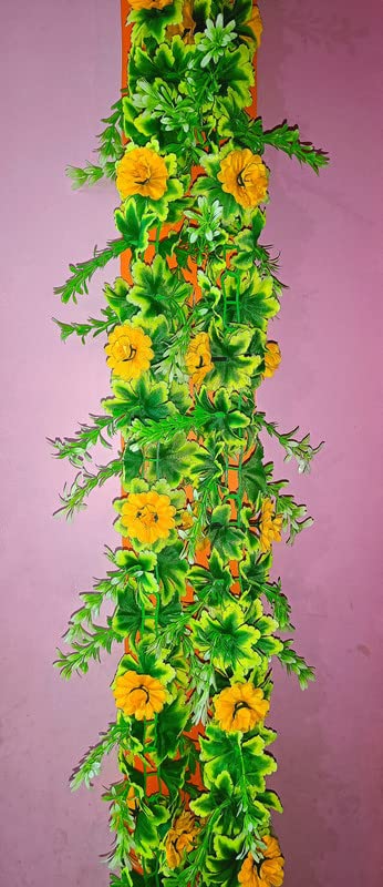 Dynamic Retail Global Artificial Hanging Flowers Plant Garlands Chain for Home Decoration Polyester Multi color