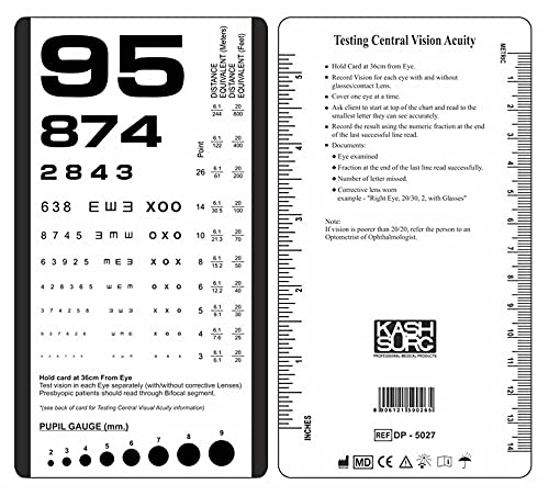Snellen And Rosenbaum Pocket Eye Chart - Pack Of 2 Cards #TOP2