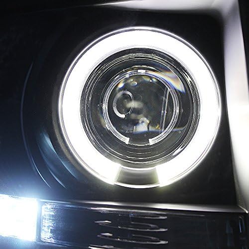 AKKON - For Chevy Silverado 1500 2500 3500 HD Black Dual LED Projector Headlights + Dark Red Tail Lights