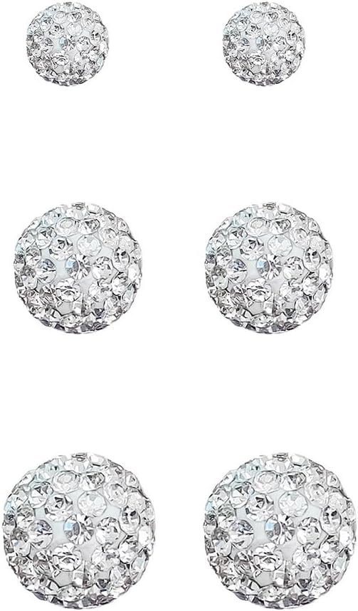 Minimalist CZ Cluster Small Ball Stud Earrings for Women Girls 925 Sterling Silver Cubic Zirconia Tiny Cute Fashion Studs Birthday Christmas Wedding Jewelry