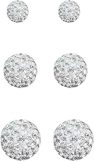 Sterling Silver CZ Cluster Ball Studs