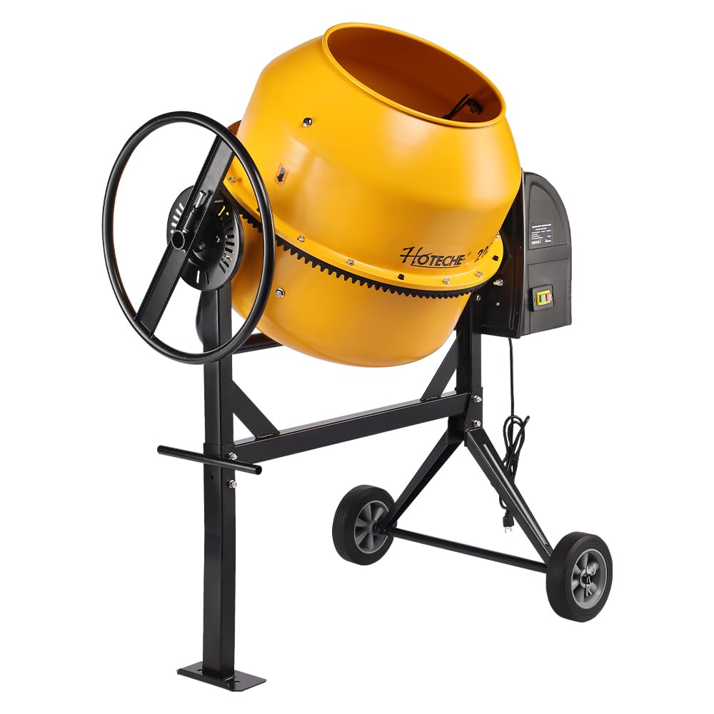 Photo 1 of Hoteche 850W Electric Cement Mixer - 7.1 Cu.Ft Portable Concrete Mixer - Heavy Duty Construction Mixing Machine for Concrete, Mortar & Stucco