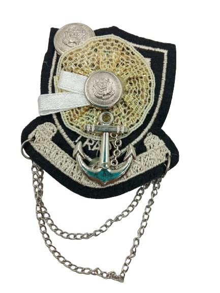 Pewter Anchor Design with Chain Brooch Unique Badge Coat Suit Wedding Gift Party Shirt Collar Accessories Brooch for Men