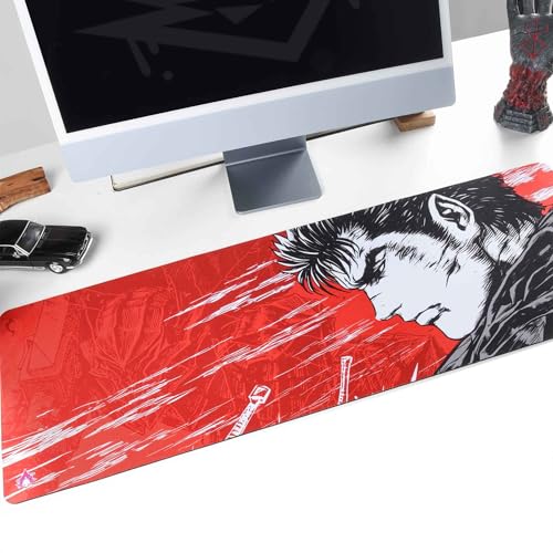 Image of Berserk Anime Desk Mat Extra Large (80cm x 30cm x 3-4mm), Guts Berserker Printed Anime Anti-Slip Mouse Pad